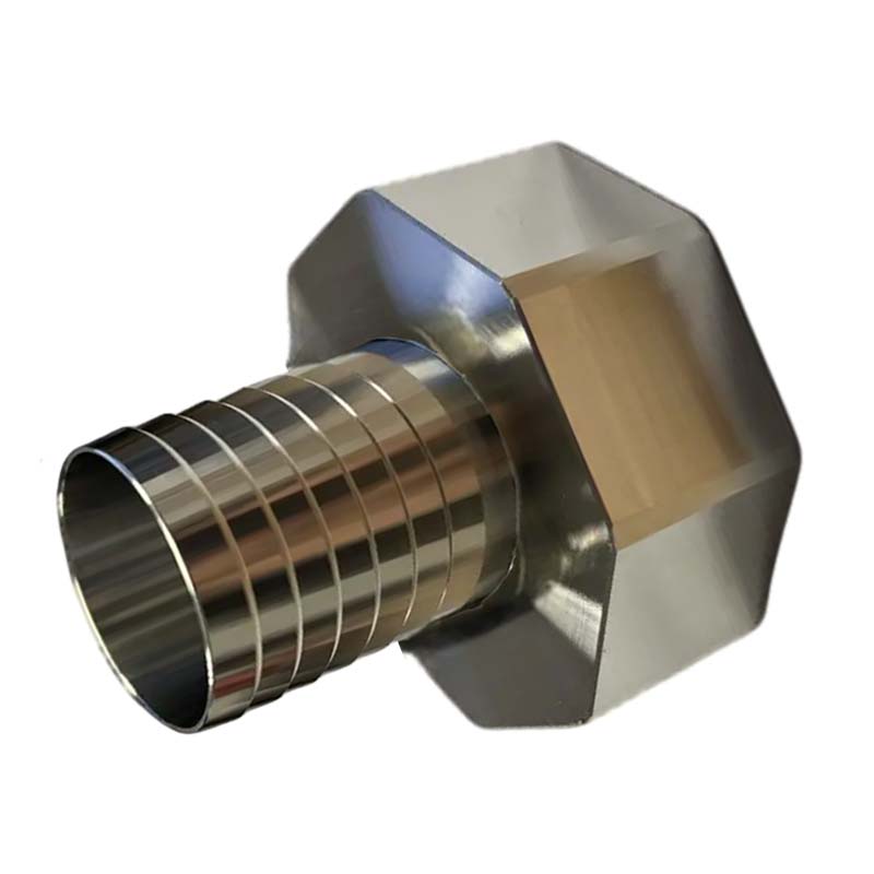 S60 x 6 IBC Adapter Schlauchtülle 38 mm 1 1/2" Edelstahl AISI 316 Container Fass  PN 16 bar