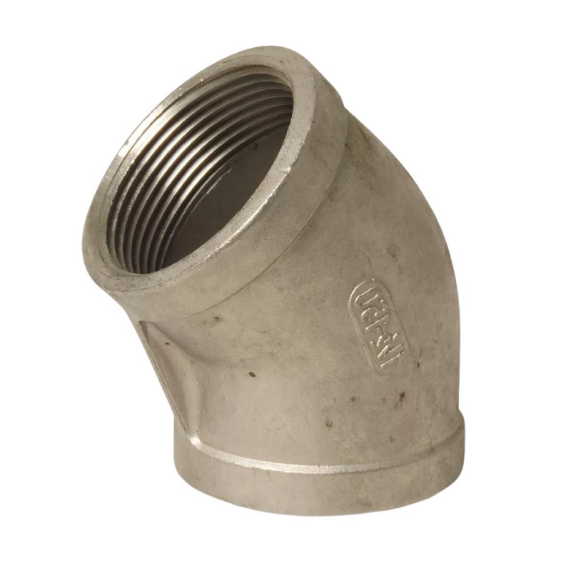 4" Edelstahl Fitting V4A AISI 316 Nr. 120 - Winkel 45° Innengewinde IG - PN 16 bar