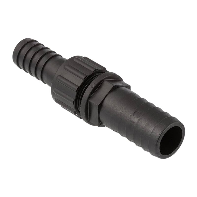 25 x 19 mm Schlauch Verschraubung reduziert 2-fach Stutzen Tülle Pool Teich Garten PP schwarz - PN 6 bar