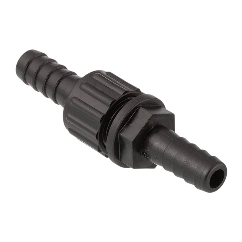 13 mm Schlauch Verschraubung 2-fach Stutzen Tülle Pool Teich Garten PP schwarz - PN 6 bar