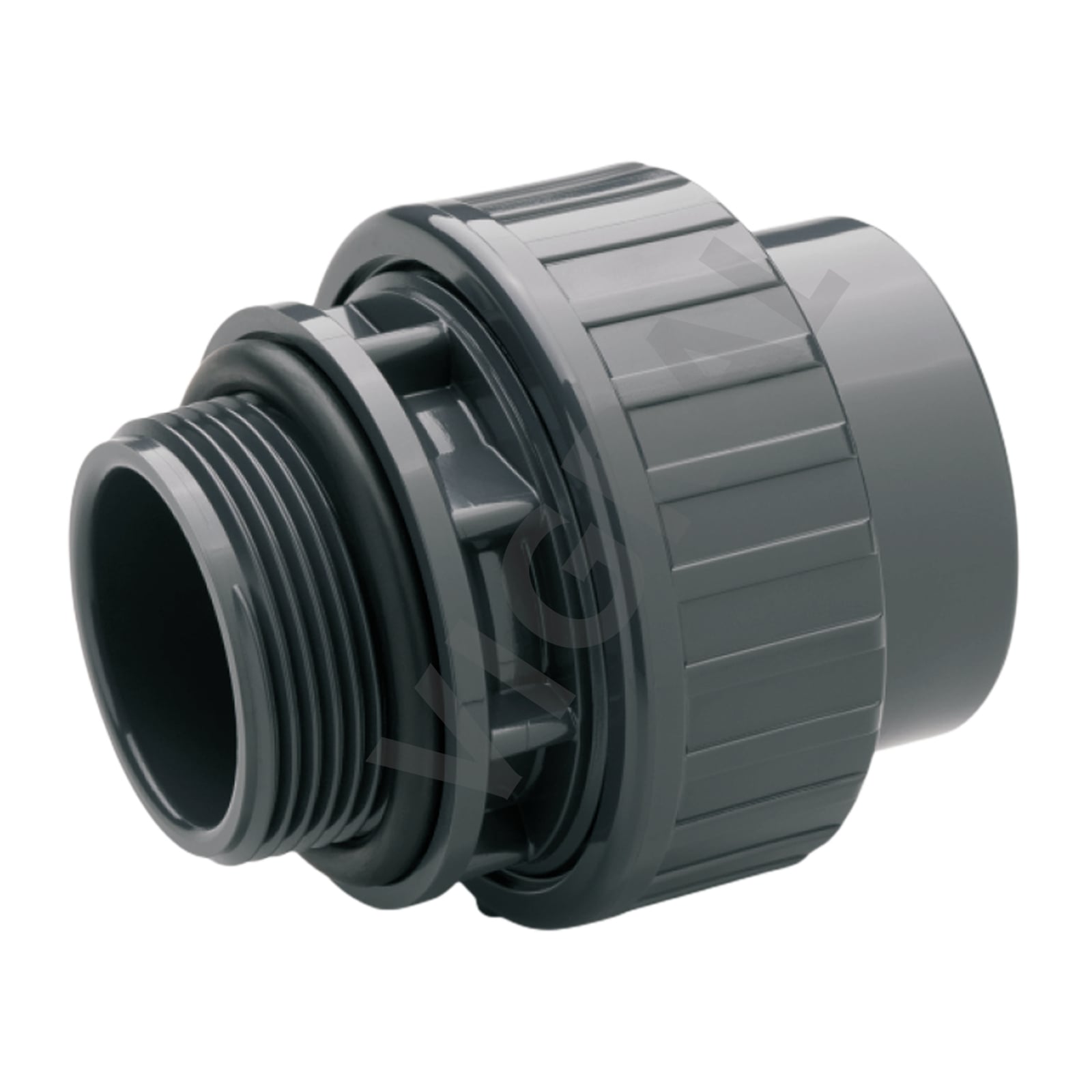 50 mm PVC Klebe Fitting Verschraubung Außengewinde AG O-Ring 50 mm x 2" Muffe Verbinder PN 10 bar 