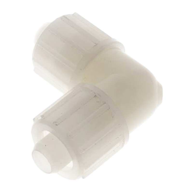 12 x 6 mm Winkel 90° TX Fitting Gewebe Schlauch Verbinder FDA PVDF weiß - PN 10 bar