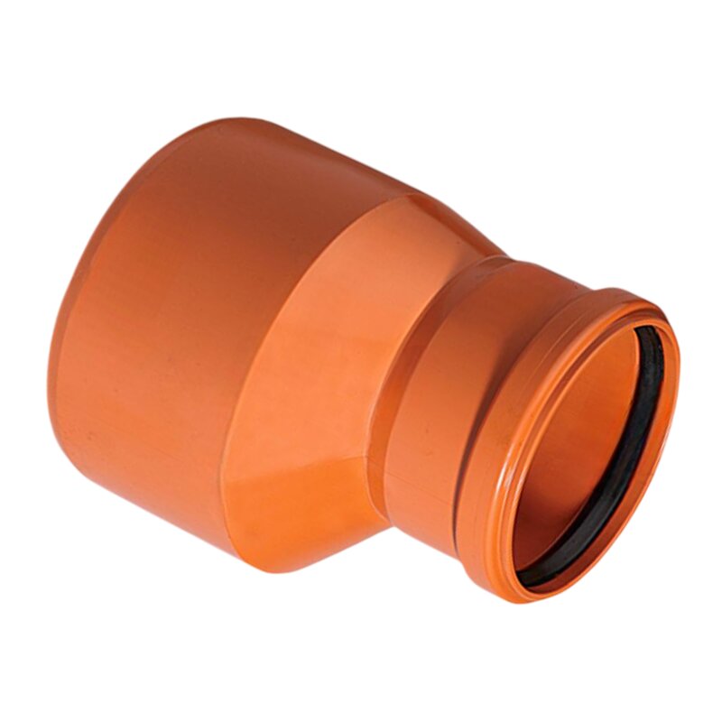 110 x 160 mm PVC Reduzierstück exzentrisch Abfluß Abwasser HT KG Rohr SN4 Muffe Stutzen rostbraun