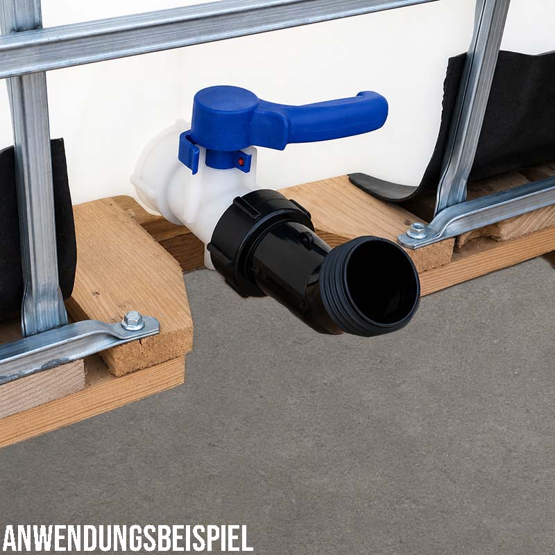 S60 x 6 Winkel 45° IBC Adapter mit Außengewinde AG S60x6 Container Fass Tank Zubehör PN10 bar