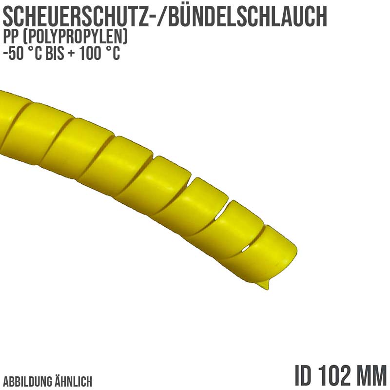 102 x 110 mm PP Scheuer Schutz Kabel Bündel Schlauch gelb