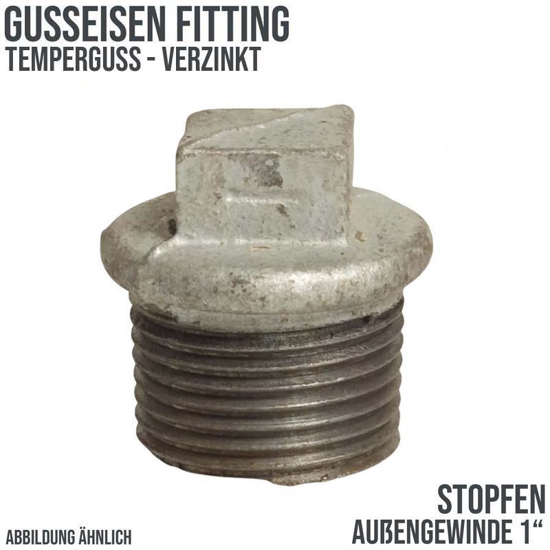 1" Gusseisen Temperguss Fitting Stopfen Nr. 290 Außengewinde AG DVGW PN 25 bar