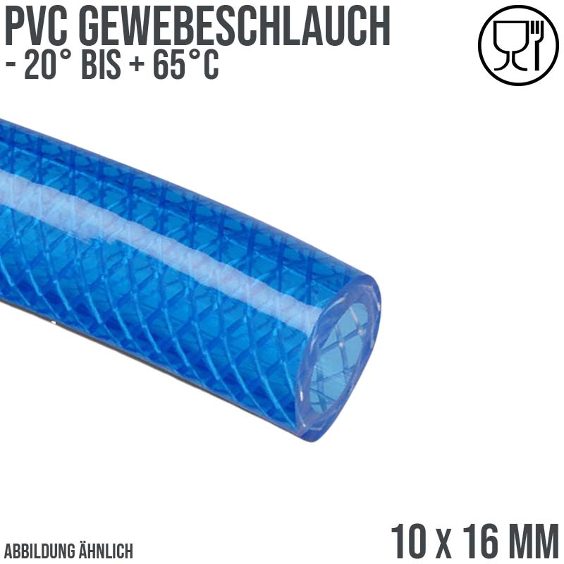 10 x 16 mm Gewebe Druckluft Universal Wasser Luft Kompressor Schlauch blau PN 21 bar