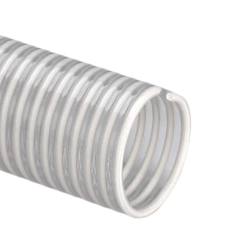 38 mm 1 1/2" Zoll Saug Ansaug Spiral Förder Pumpen Schlauch Lebensmittel Saatgut weiß PN 6 bar