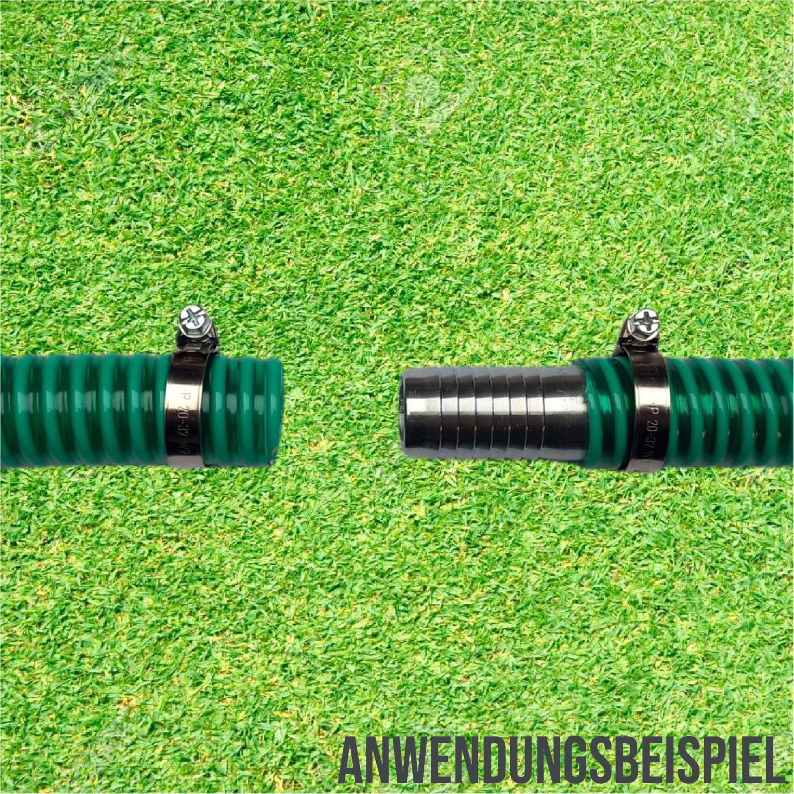 Schlauch Reparatur Set PVC Spiralschlauch grün Verlängerung 50 mm (2") - 7-teilig