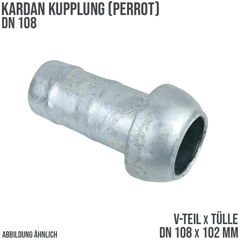 DN 108 Kardan Perrot Kupplung V-Teil mit Tülle Stutzen 102 mm Gülle Schlamm Schlauch