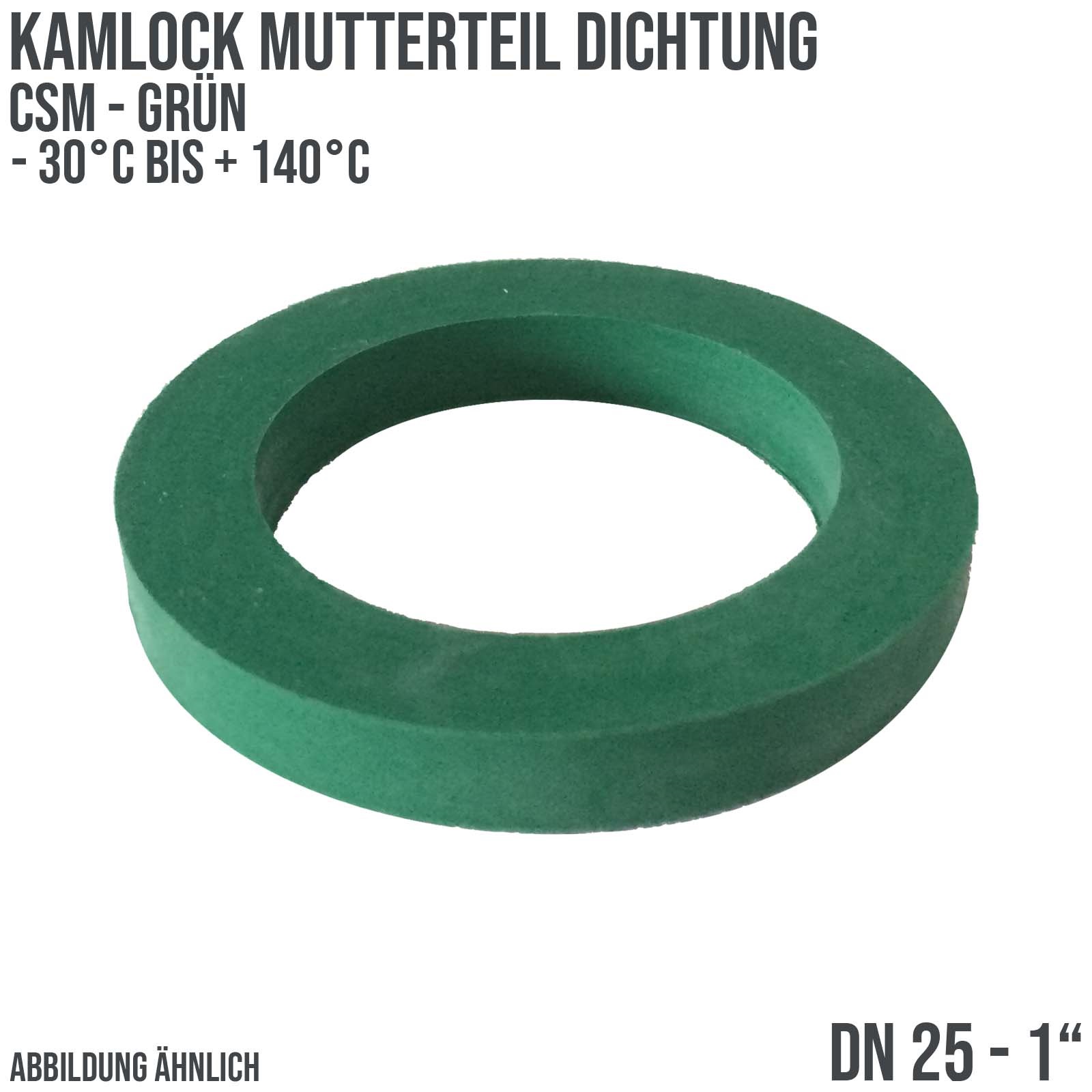 1" Zoll Kamlock Dichtung Mutterteil Kupplung CSM grün DN 25