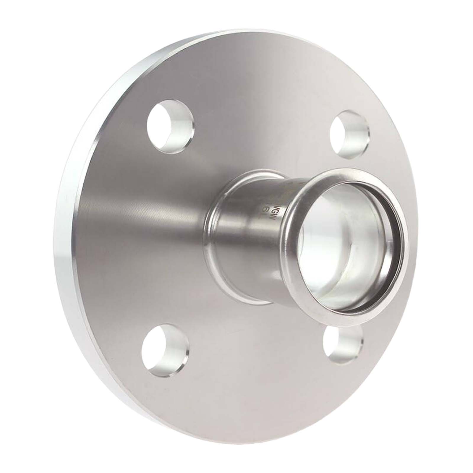 54 mm Flansch Übergang Press Muffe Edelstahl AISI 316 Fittings PN 16 bar