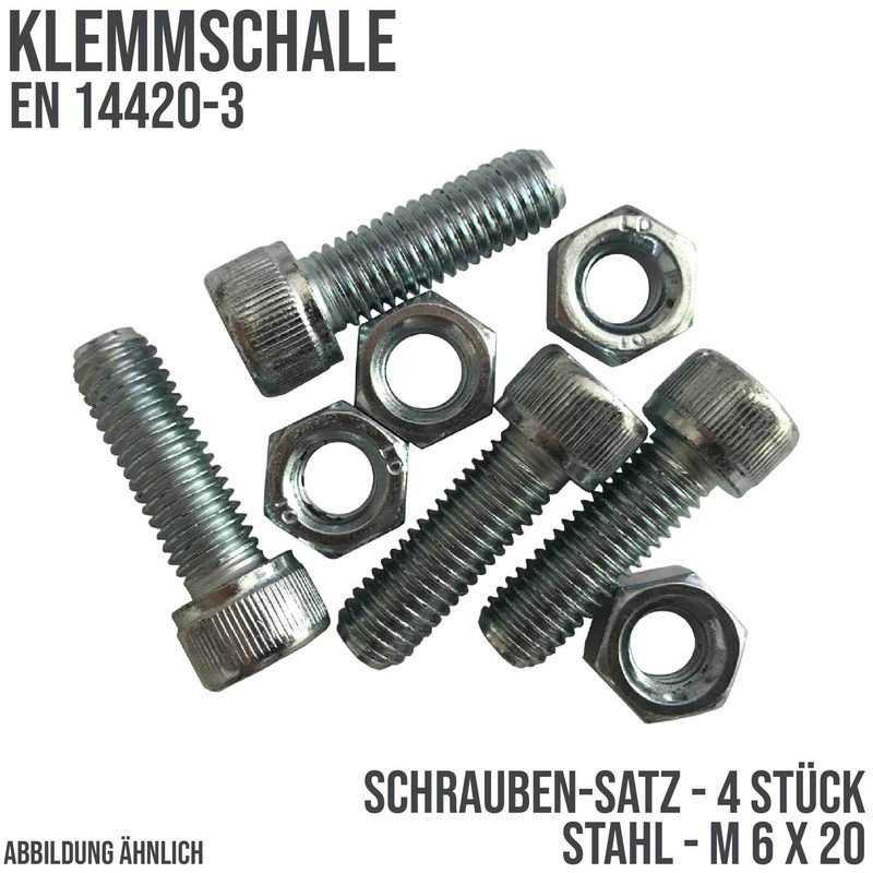 M 6 x 20 Schrauben Satz Klemmschale Stahl