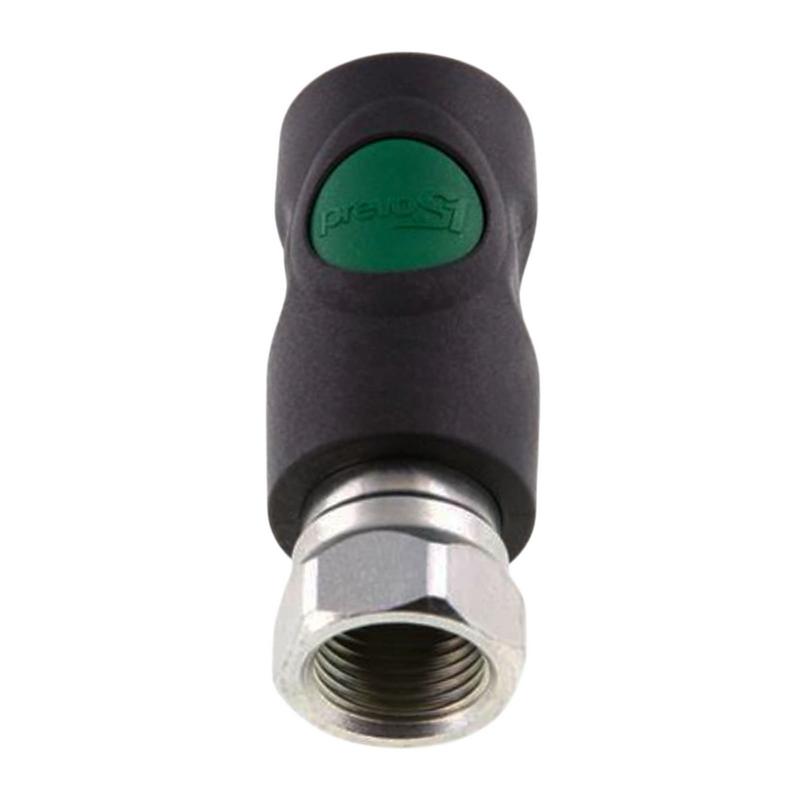 Druckluft Sicherheits Kupplung drehbar Kunststoff NW 7.2 Innengewinde IG 1/2" - PN 12 bar