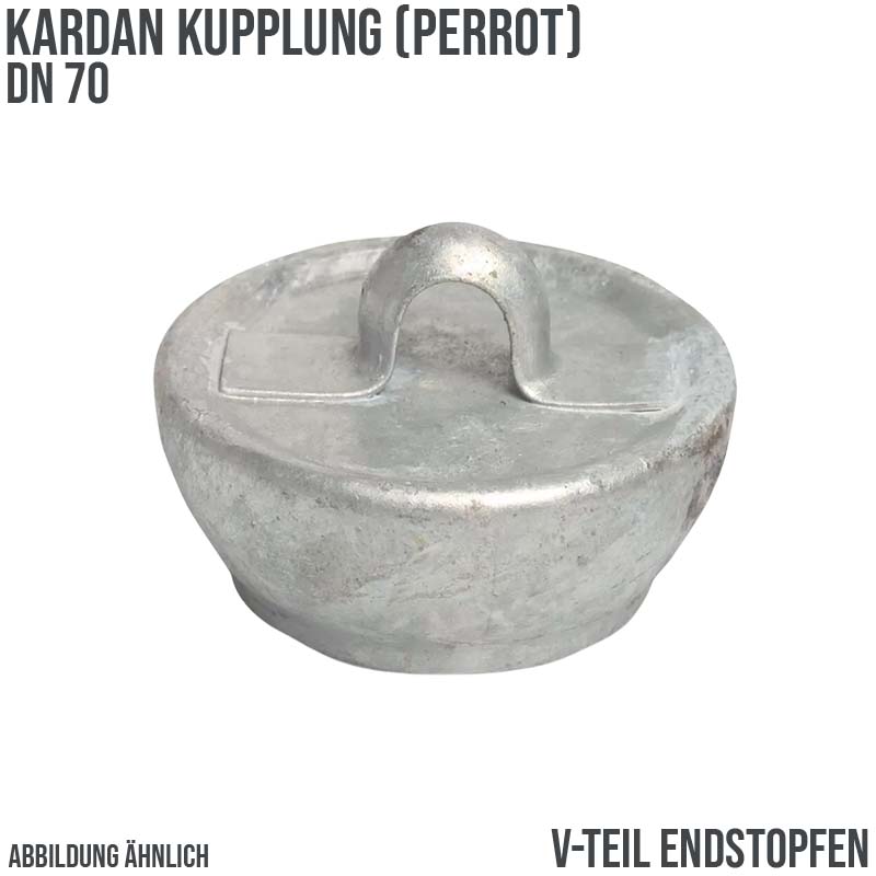 DN 70 Kardan Perrot Kupplung V-Teil Endstopfen Gülle Schlamm Schlauch