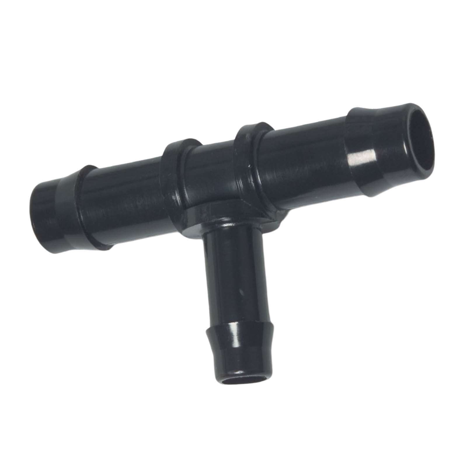 25 x 19 x 25 mm PA Nylon T-Stück Schlauch Verbinder Stutzen Doppel Tülle Kupplung Fitting WF schwarz PN 10 bar