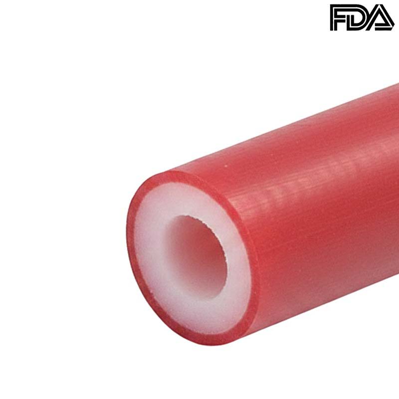 4 x 10 mm Silikon Silicon Schlauch Gewebe rot talkumiert lebensmittelecht FDA PN 20 bar