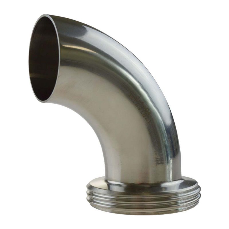 DN 25 Milchrohr Verschraubung DIN 11851 VT Vaterteil Stutzen 90° Bogen ÜWM Außengewinde Anschweißende ID x AD 26 x 29 mm - PN 25 bar