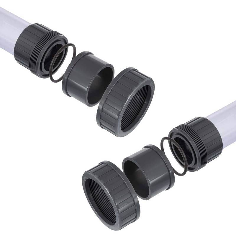 20 mm PVC Sicht Schau Glas rund 2-fach Klebe Muffe PN 16 bar