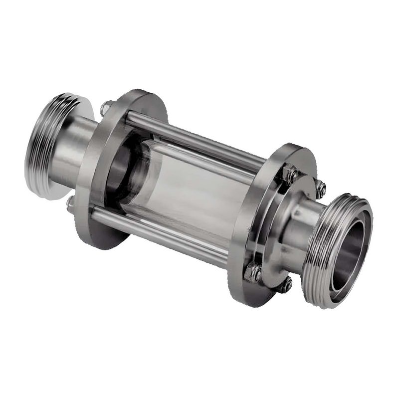 DN 100 Milchrohr Verschraubung DIN 11851 Schauglas 2-fach Außengewinde RD 130 x 1/4"  - PN 25 bar