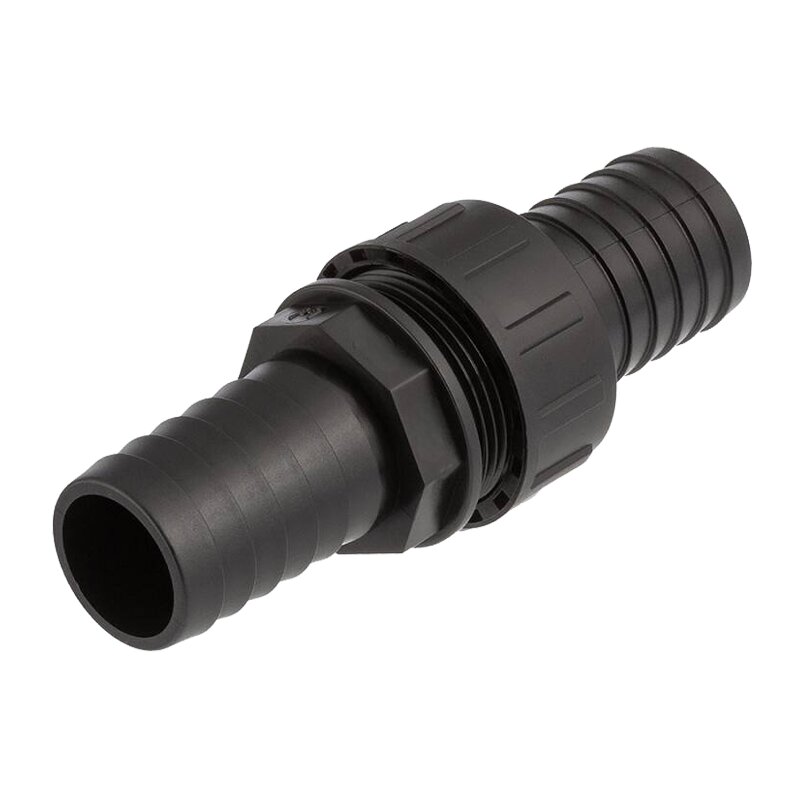 32 mm Schlauch Verschraubung 2-fach Stutzen Tülle Pool Teich Garten PP schwarz - PN 6 bar