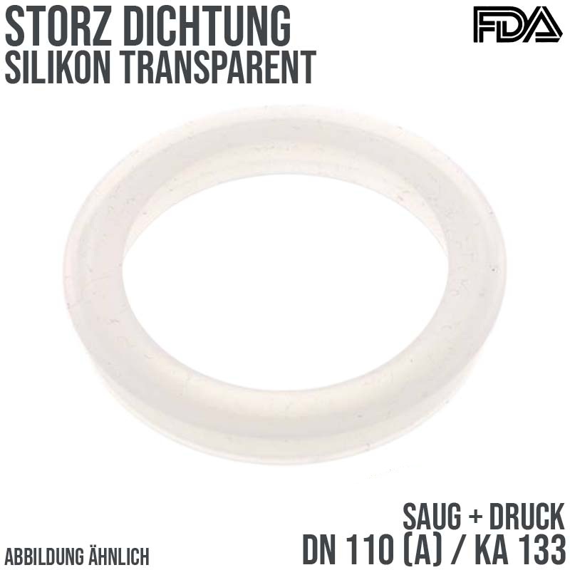 Dichtung STORZ  A DN 110 KA 133 Kupplung (Saug/Druck) Silikon transparent FDA