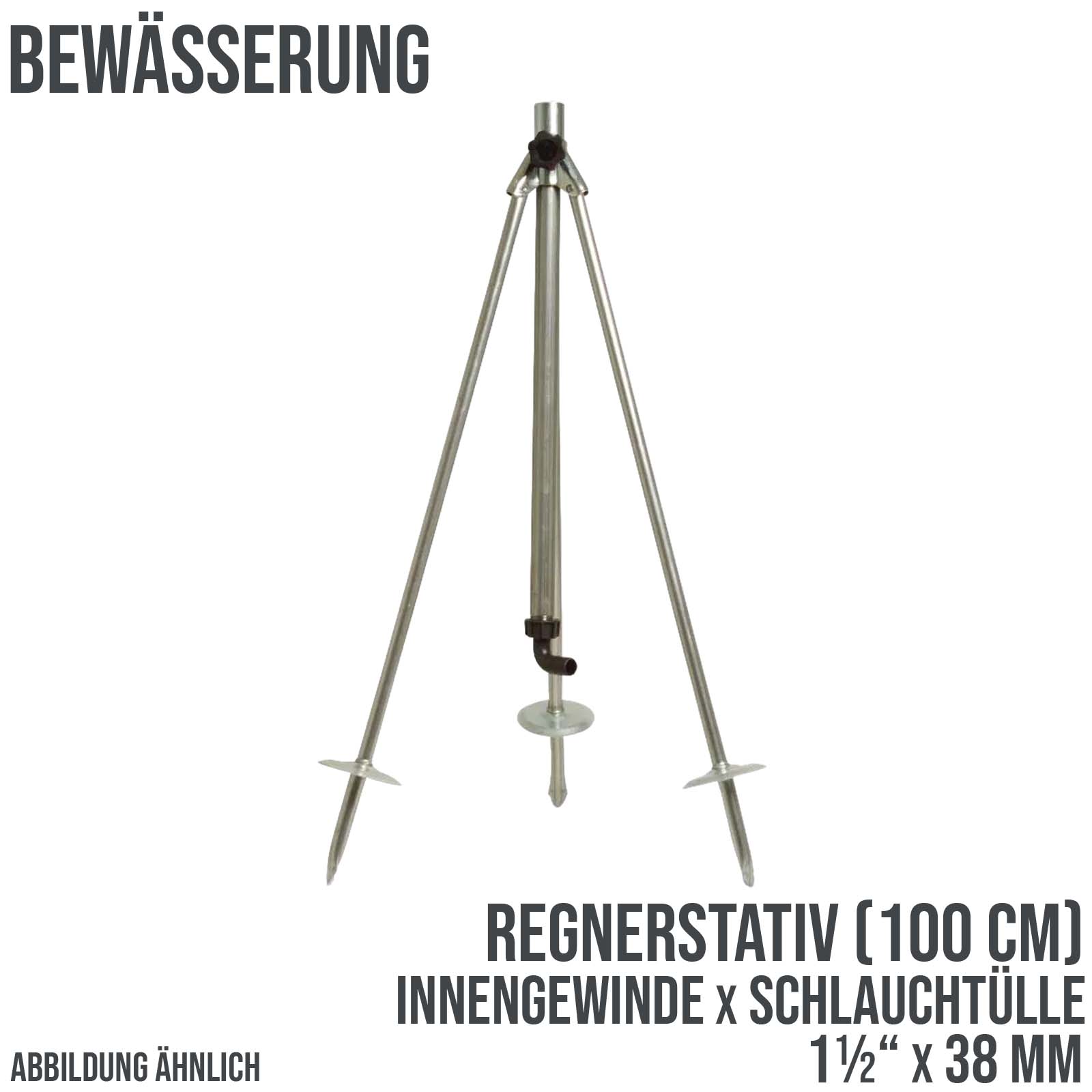 Dreibein Regner Stativ 1 1/2" Innengewinde x Schlauchtülle 38 mm Stahl verzinkt - Höhe 100 cm