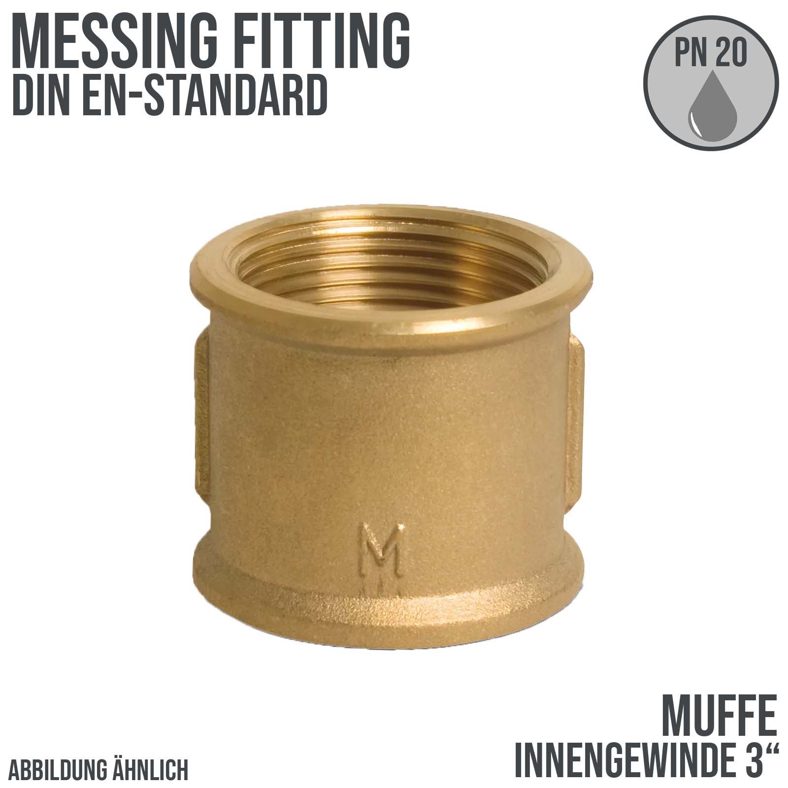 3" Muffe Nr. 270 Innen x Innengewinde IG Messing Fittings PN 20 bar