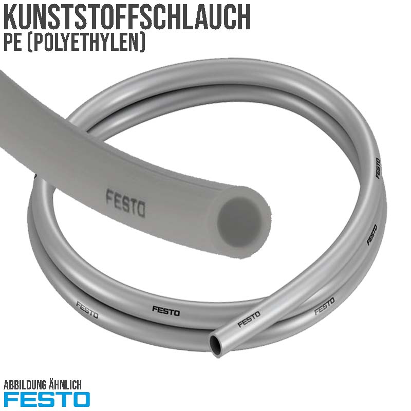 16 x 12 mm PE Kunststoff Pneumatik Druckluft Wasser Schlauch PLN KTW-A W270 silber (5581216) - PN 14 bar