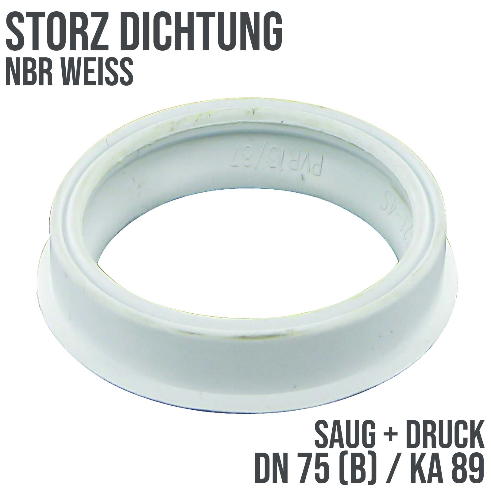 Dichtung STORZ  B DN 75 KA 89 Kupplung (Saug/Druck) NBR weiß