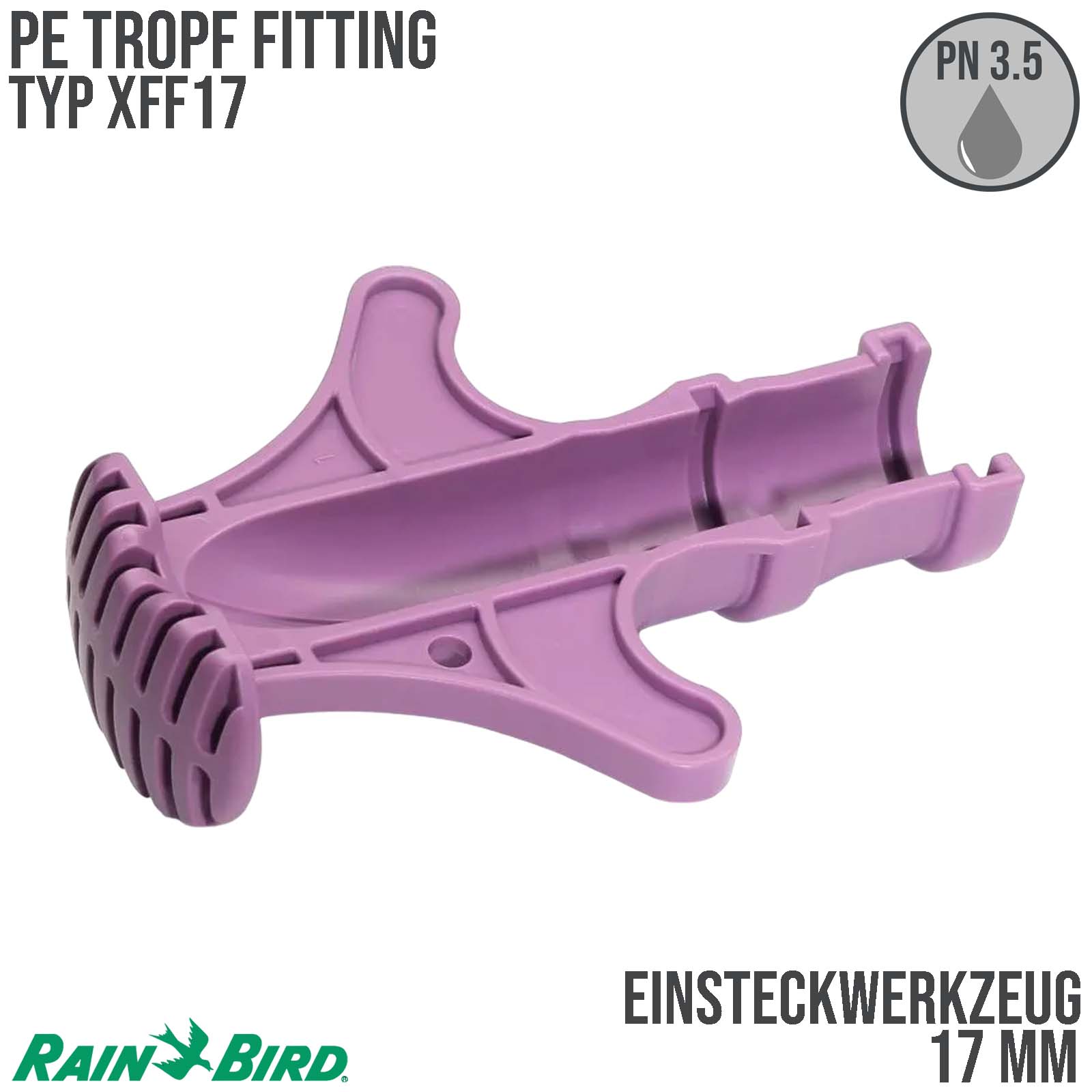 17 mm Rain Bird Einsteck Werkzeug Kunststoff Typ XFF Barb Fittings