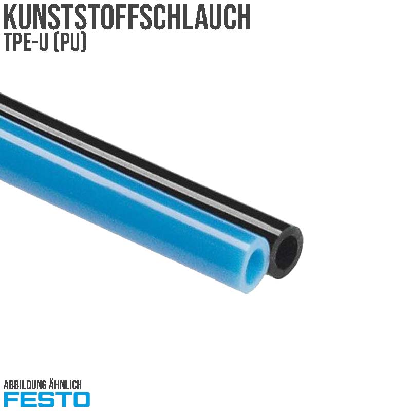 10 x 7 mm TPE Kunststoff Pneumatik Druckluft Wasser Schlauch PUN-H-DUO blau/schwarz (197386) - PN 10 bar