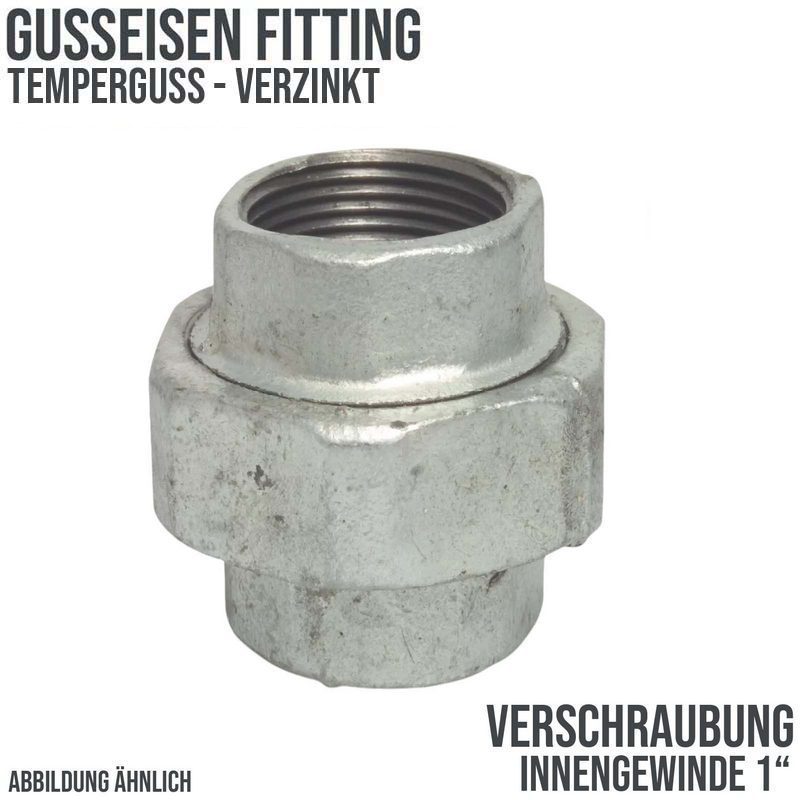 1" Gusseisen Temperguss Fitting Nr. 330 Verschraubung Innengewinde IG DVGW PN 25 bar