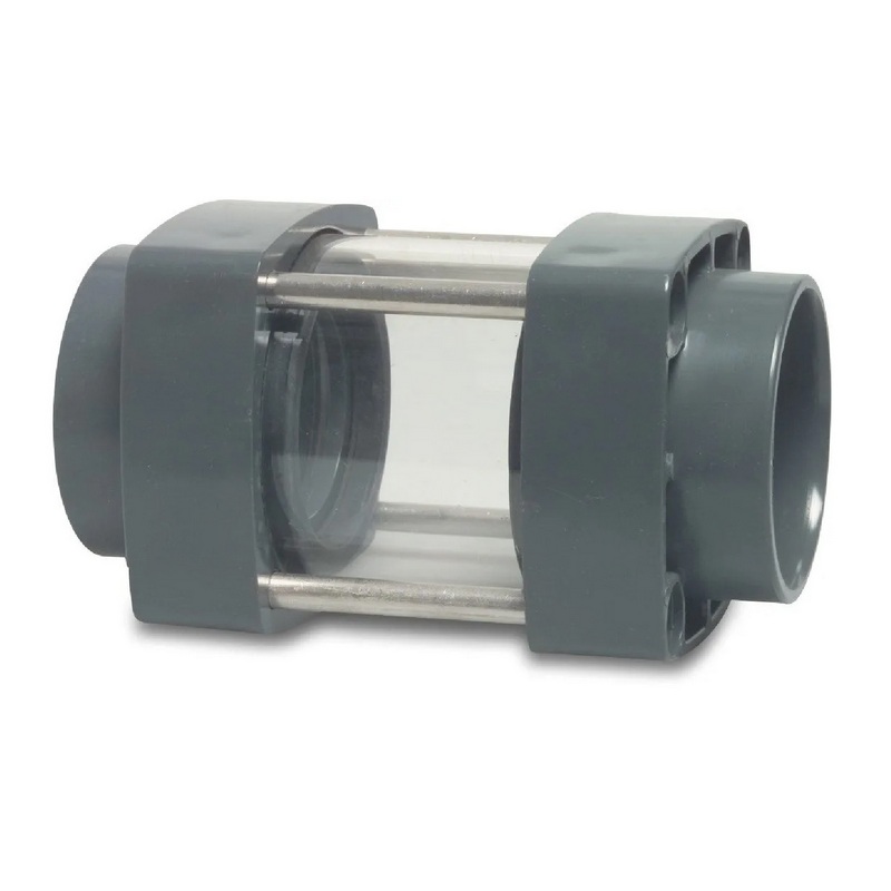 90 mm PVC Sicht Schau Glas 2-fach Klebe Muffe PN 10 bar