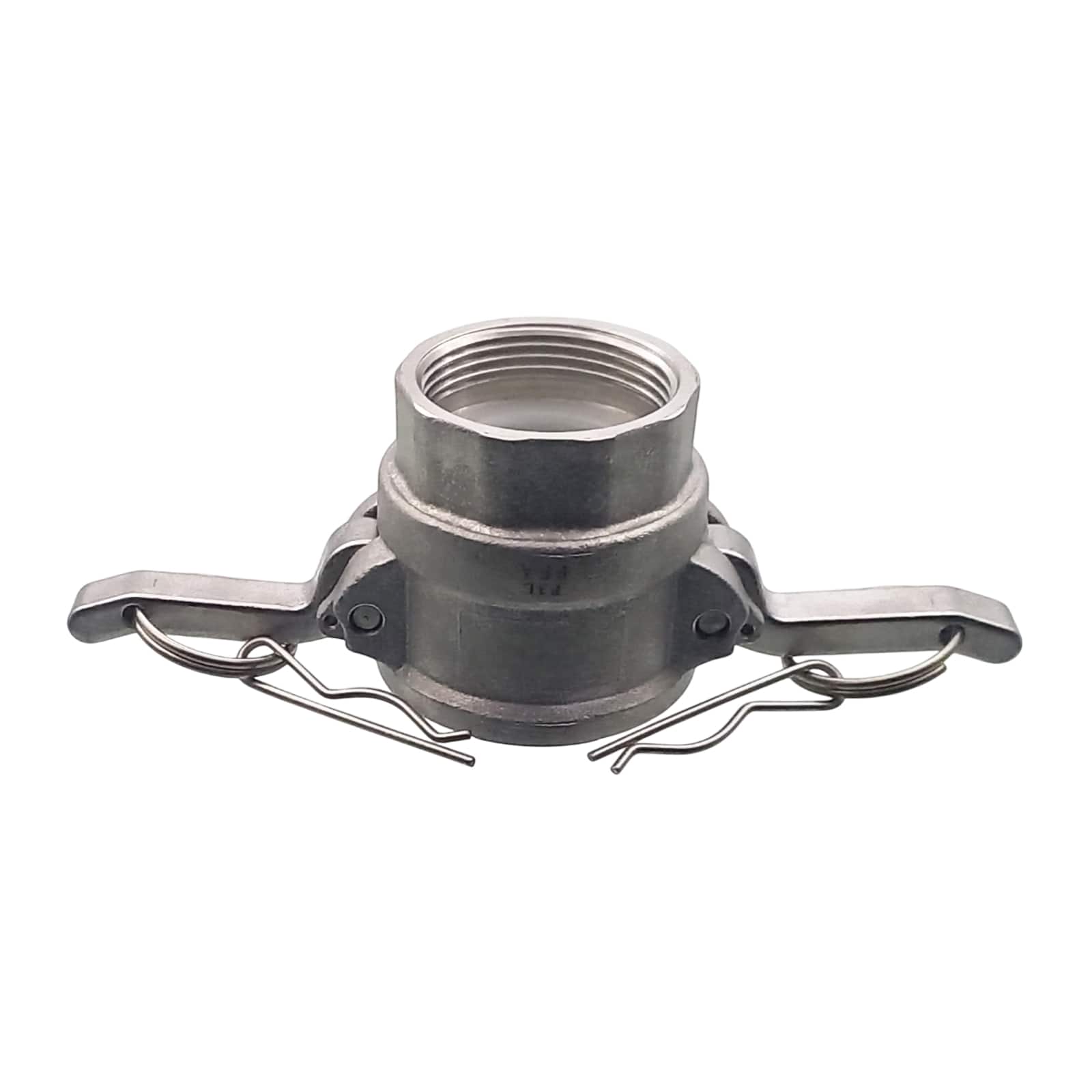 Kamlock Typ D - Mutterteil Edelstahl V4A (AISI 316) mit Innengewinde (IG) für Stecker 53,4 mm - 1 1/2" Zoll DN 38 PFA beschichtet - PN 25 bar