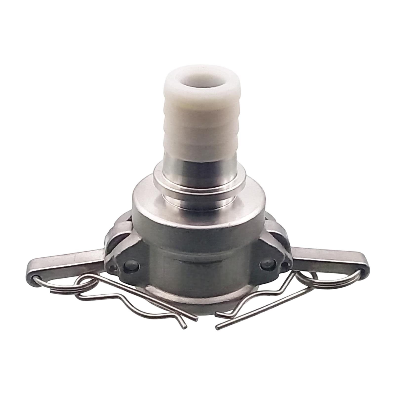 Kamlock Typ C - Mutterteil (36,7 mm) Edelstahl V2A (AISI 316) -> gerillter Stutzen DN 25 mm PFA beschichtet - PN 25 bar