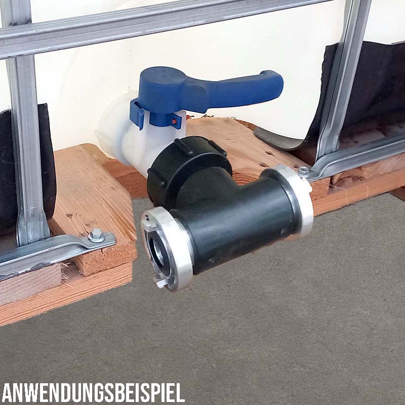S60 x 6 IBC Adapter T-Stück auf 2-fach STORZ DN38 KA51 Übergangsstück Pumpenanschluß Container Tank Zubehör