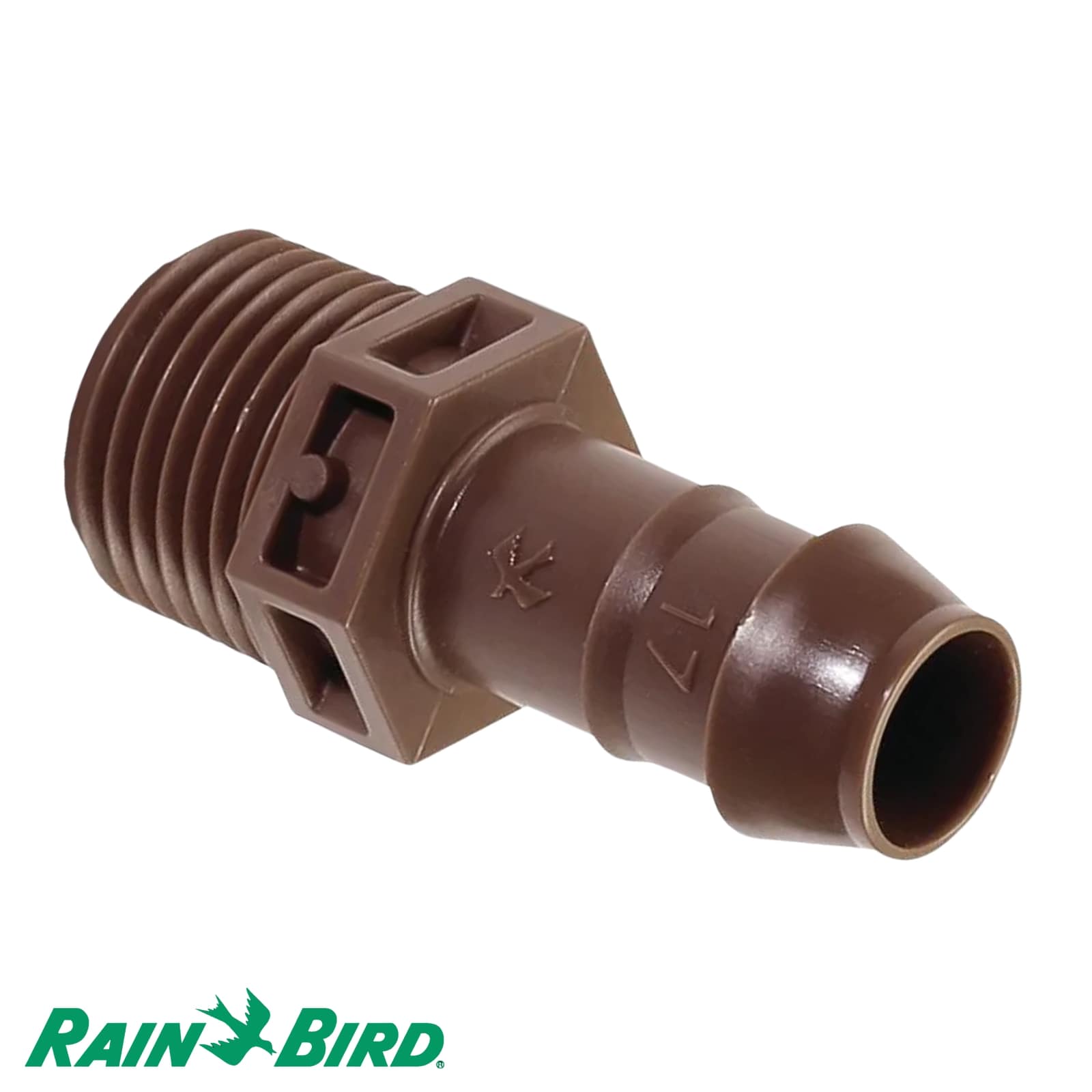 17 mm x 1/2" Rain Bird Adapter Kunststoff Tülle x Außengewinde Tropf Fitting braun Typ XFF17 - PN 3,5 bar