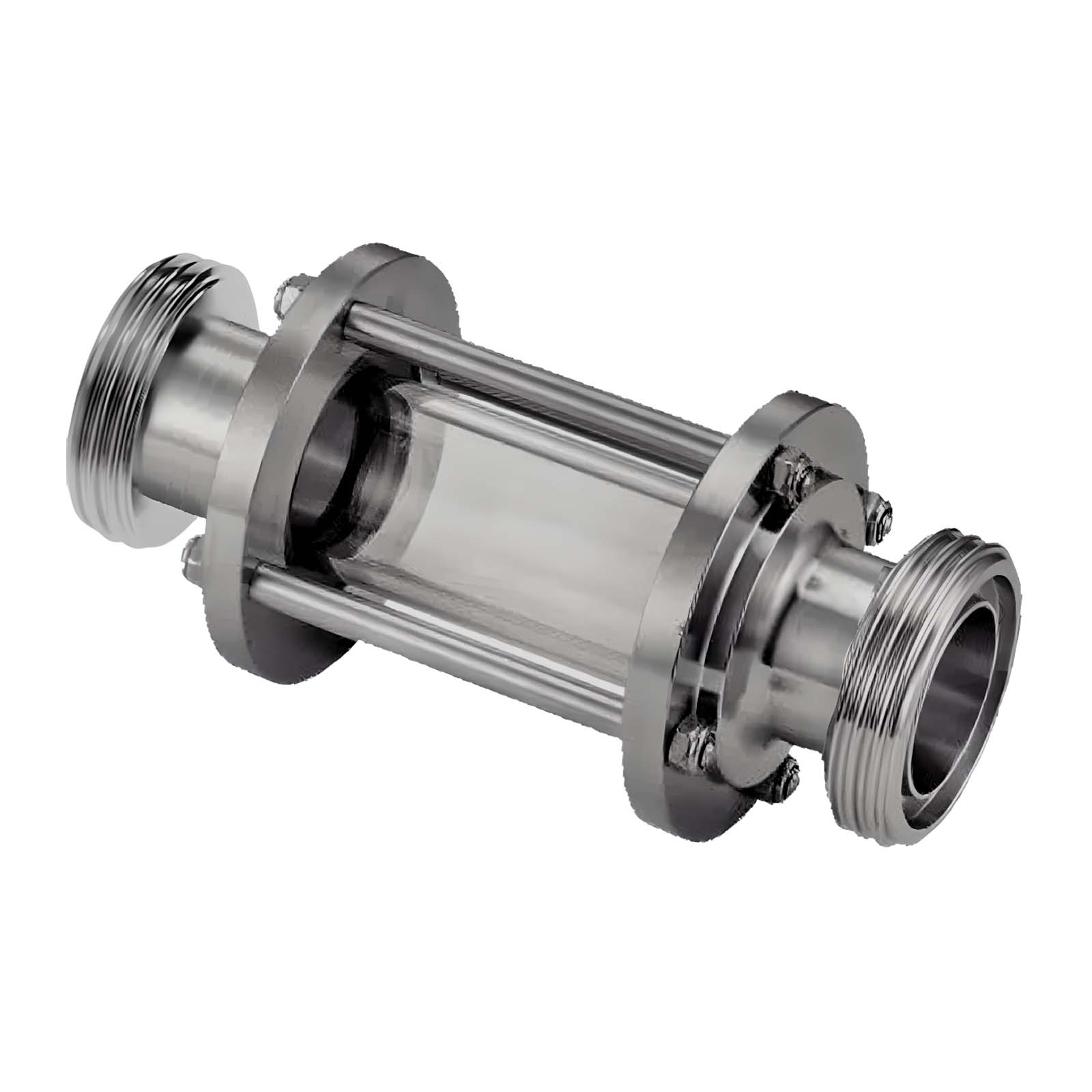 DN 100 Milchrohr Verschraubung DIN 11851 Schauglas 2-fach Außengewinde RD 130 x 1/4"  - PN 25 bar