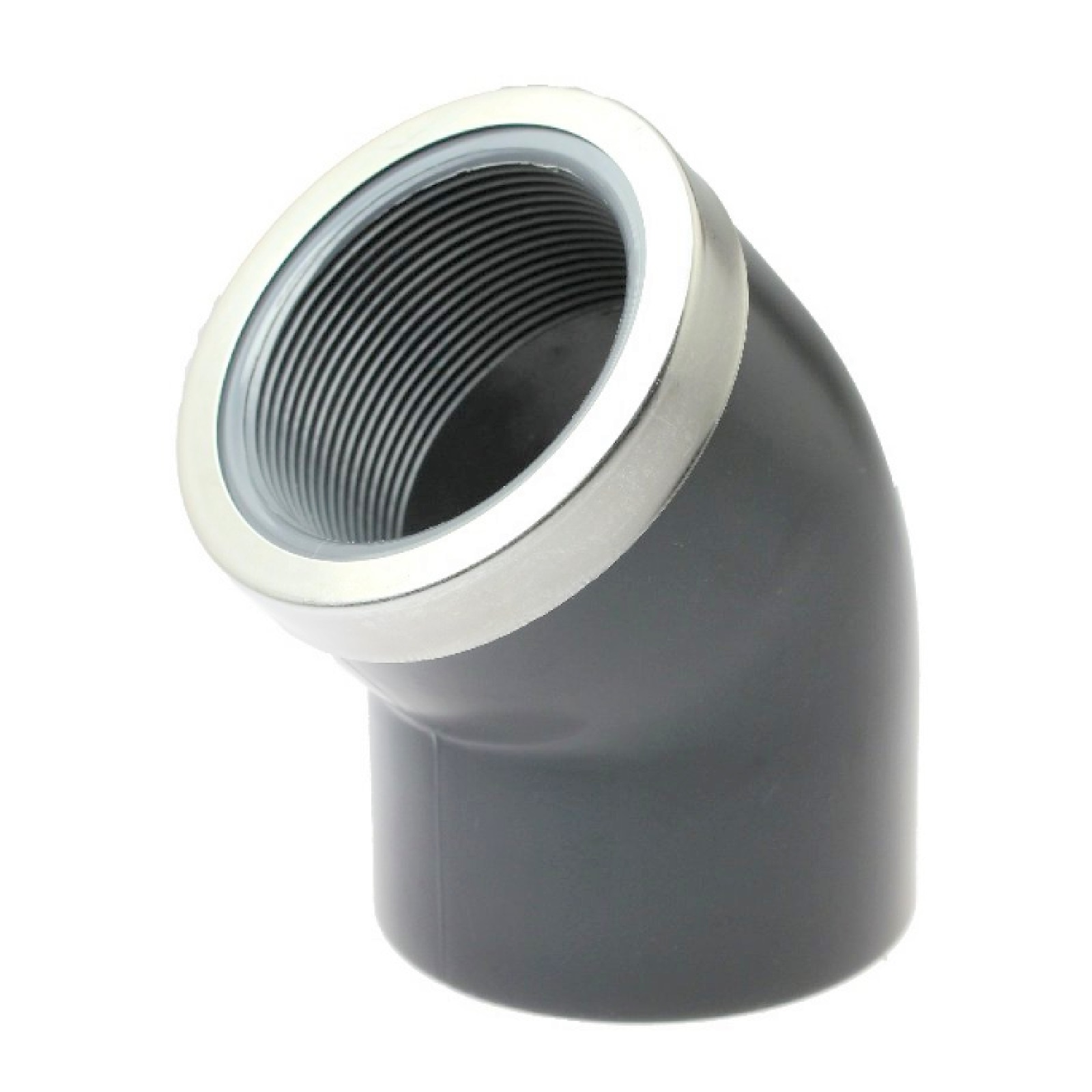 110 mm PVC Klebe Fitting Winkel 45° Innengewinde IG 110 mm x  4" Muffe Verbinder - PN 10 bar