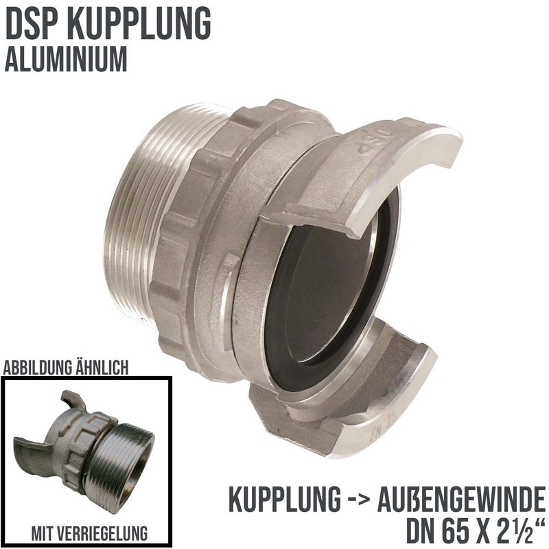 DN 65 DSP Kupplung Aluminium BSP Außengewinde AG 2 1/2" Verriegelung - PN 16 bar