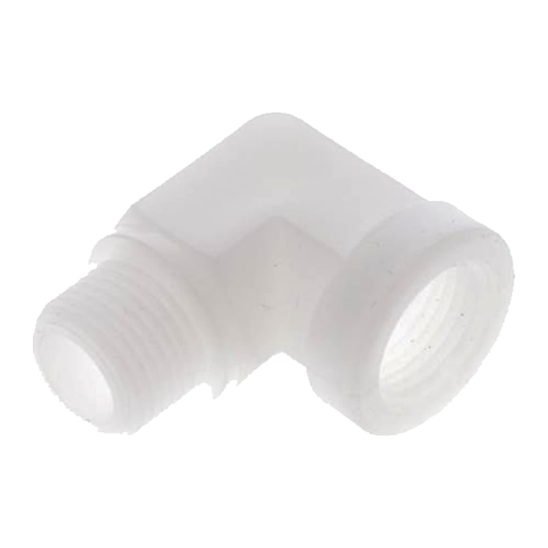 3/4" PP Gewinde Fitting FDA Winkel 90° Innen x Außengewinde Verbinder schwarz - PN 10 bar