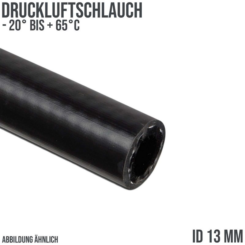 13 x 19 mm Gewebe Druckluft Universal Wasser Luft Kompressor Schlauch schwarz PN 15 bar
