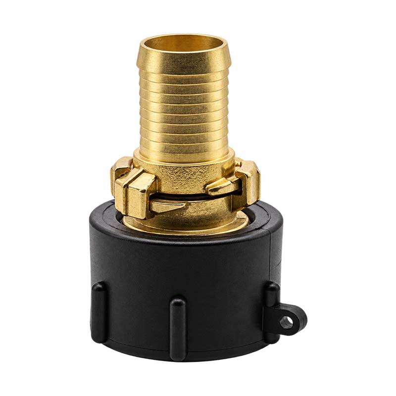 S60 x 6 IBC Adapter auf Schnellanschluss + Kupplung 1 1/4" 32 mm Container Tank Zubehör (GEKA kompatibel)
