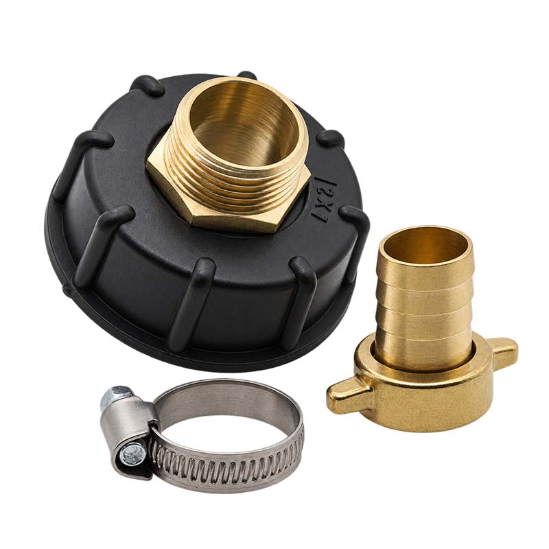 S60 x 6 IBC Adapter auf 1" Doppelnippel + 2/3 Tülle 1" (25mm) Container Tank Zubehör