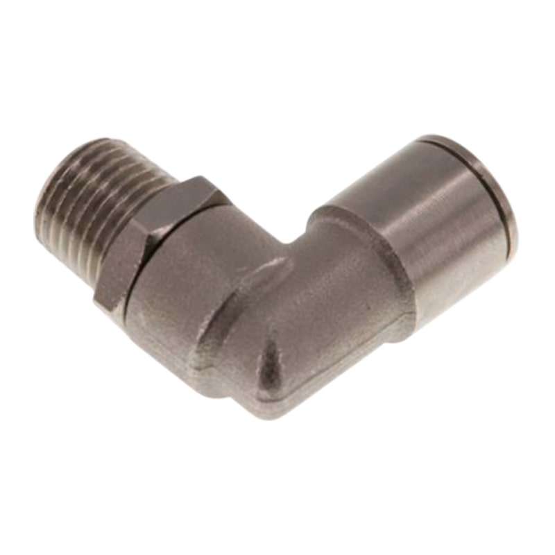4 mm x 1/8" Pneumatik Steck Verbinder Winkel 90° kurz IQS MSV Messing Außengewinde konisch - PN 16 bar