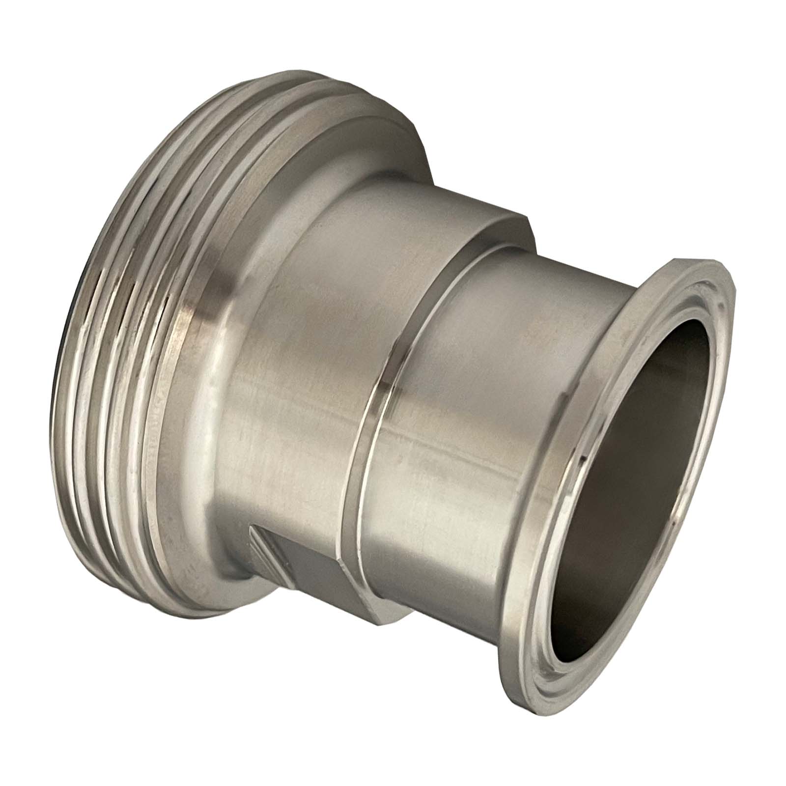 DN 80 Milchrohr Verschraubung DIN 11851 Übergang Adapter Vaterteil Außengewinde -> Clamp Teller 106,0 mm - PN 25 bar