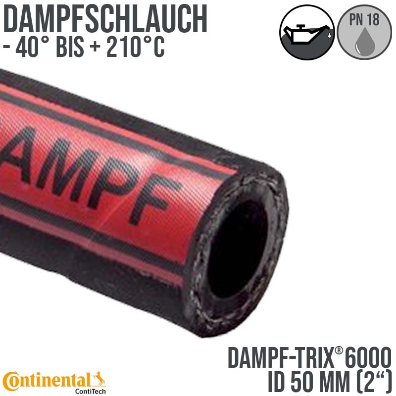 50 x 68 mm Dampf Heiss Wasser Schlauch EPDM ölbeständig DAMPF-TRIX 6000 OIL - PN 18 bar