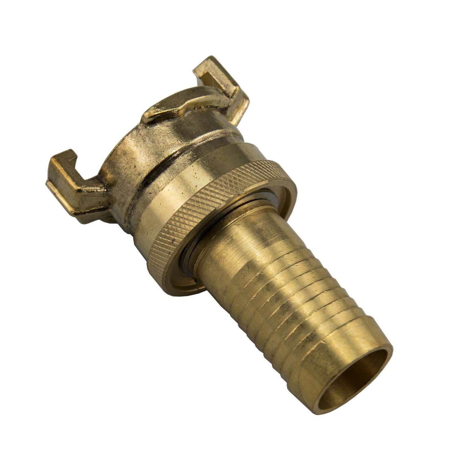 1 1/4" 32 mm Messing Schlauch Schnell Kupplung Tülle mit Kontermutter (GEKA kompatibel) - PN 25 bar