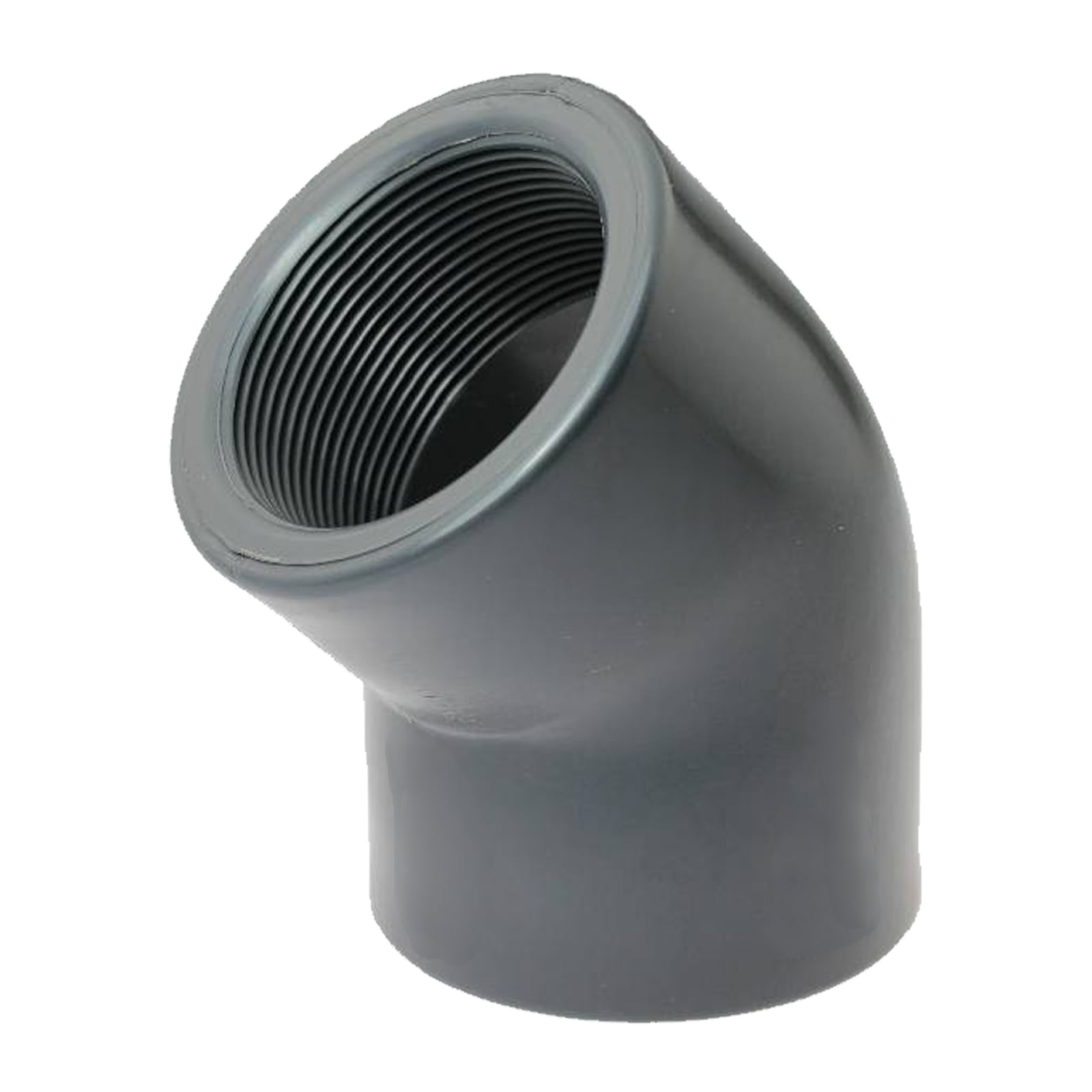 1/2" PVC Fitting Winkel 45° 2-fach Innen Gewinde Verbinder - PN 10 bar